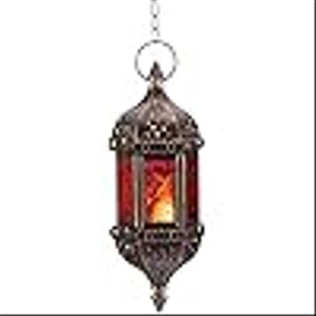 Nuptio شمعة المغربية فانوس معلقة حاملي الشموع معدنية وزجاجية مصباح رمضان بني فوانيس زخرفية للشموع لغرفة المعيشة شرفة شرفة الشموع للشموع