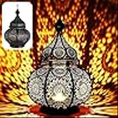 فانوس معدني مغربي صغير زيفا 30 سم أسود | حامل شموع مغربي للاستخدام في الهواء الطلق في الحديقة أو في الداخل على الطاولة | فوانيس الشموع | ديكور منزلي شرقي العلامة التجارية: مراكش