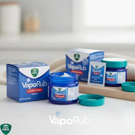 VapoRub – مرهم المنثول للتنفس المريح وتخفيف آلام العضلات-علبة 50 غرام