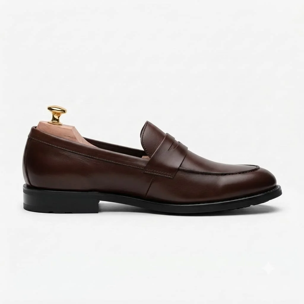 Chaussure  Classique en Cuir Véritable R203 - Marron .