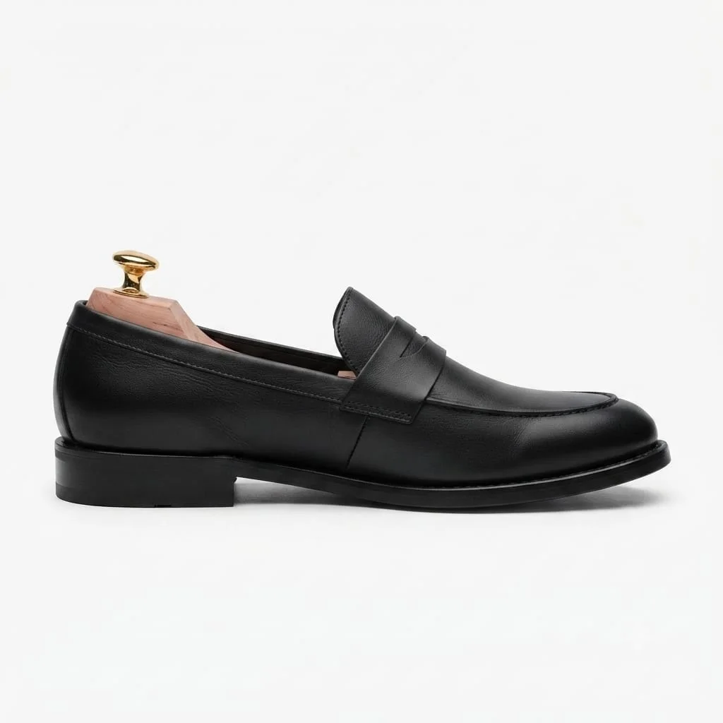 Chaussure  Classique en Cuir Véritable R203 - Noir .