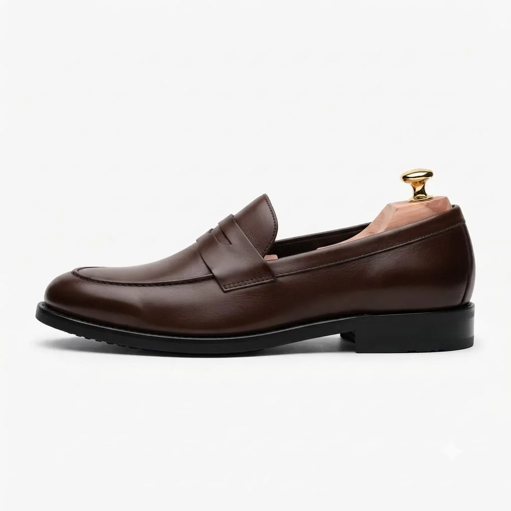Chaussure  Classique en Cuir Véritable R203 - Marron .