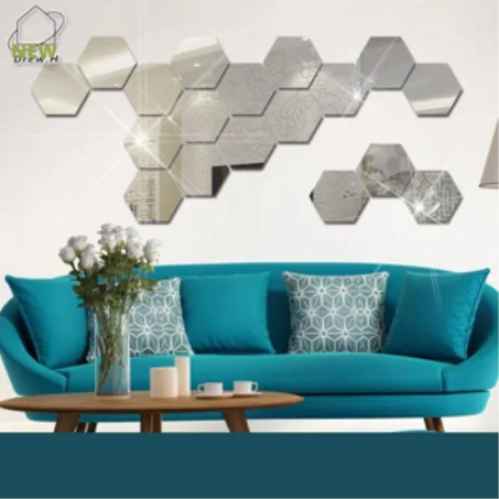 Miroir mural autocollant pour chambre, salon ,Pack 6pcs