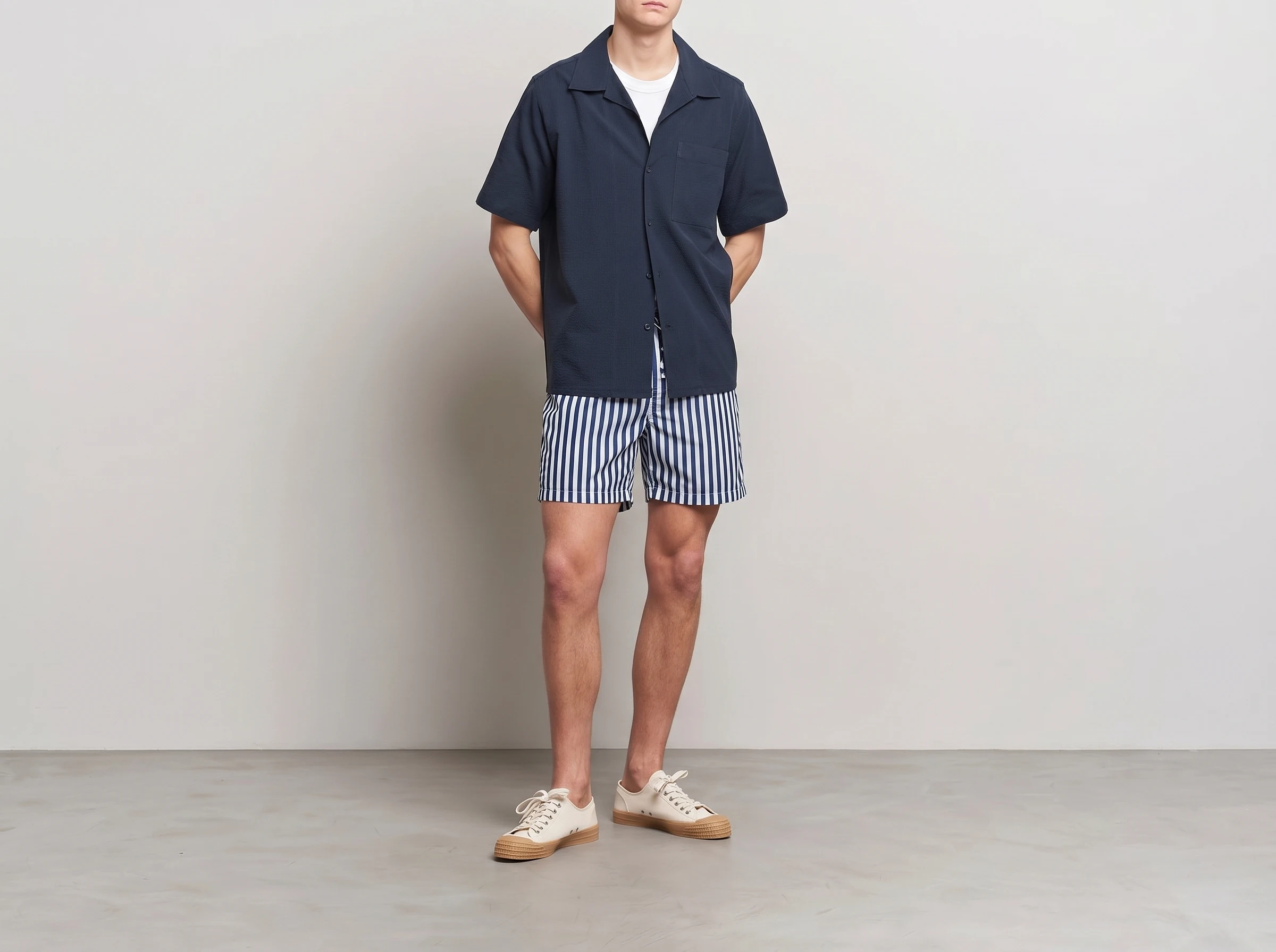Blue Striped Shorts