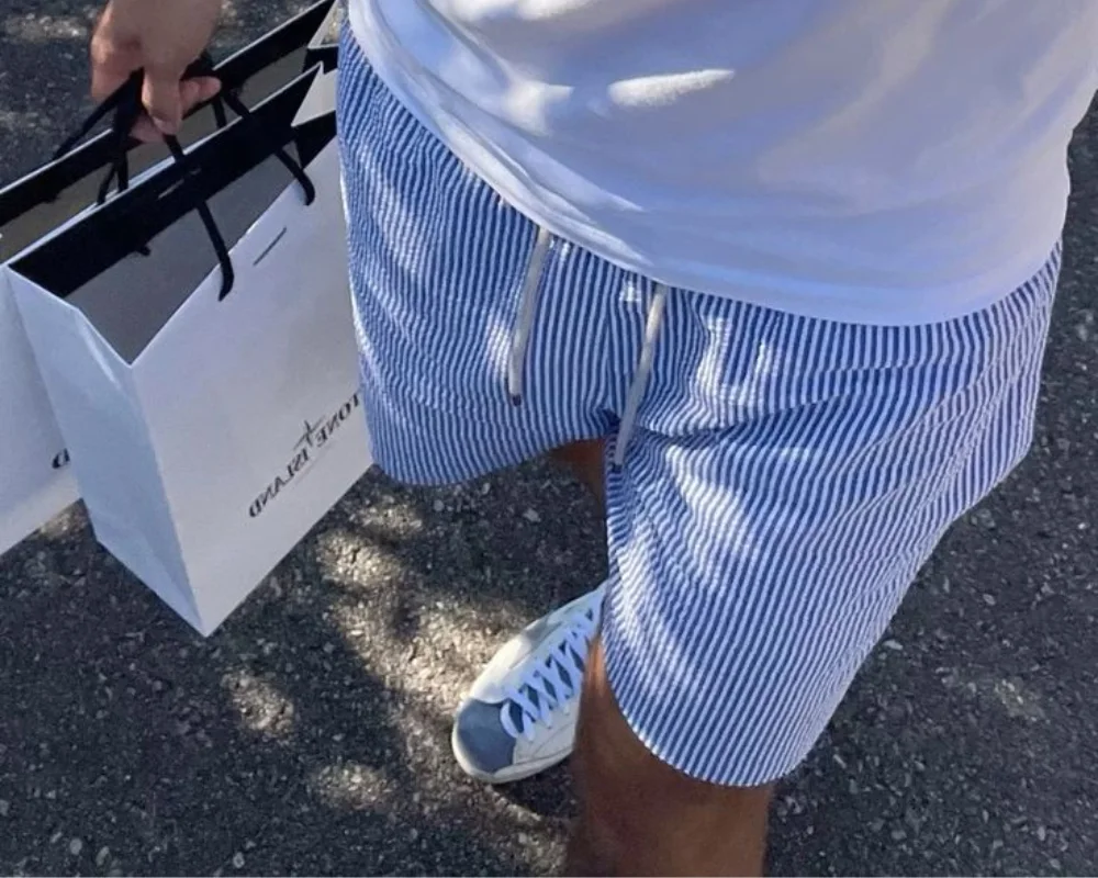 blue Striped shorts