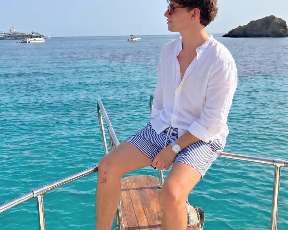 Blue Striped Shorts