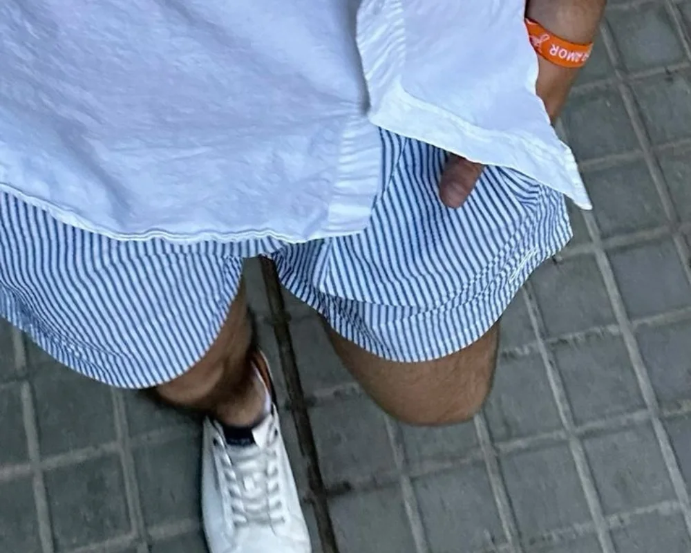 blue Striped shorts