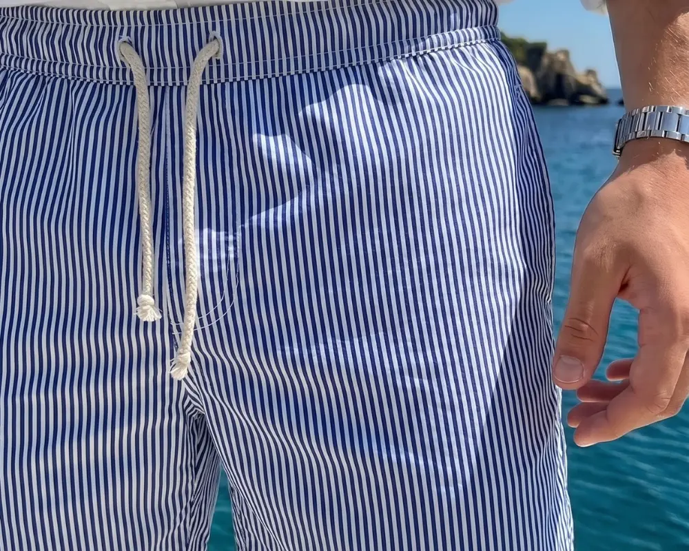 Blue Striped Shorts
