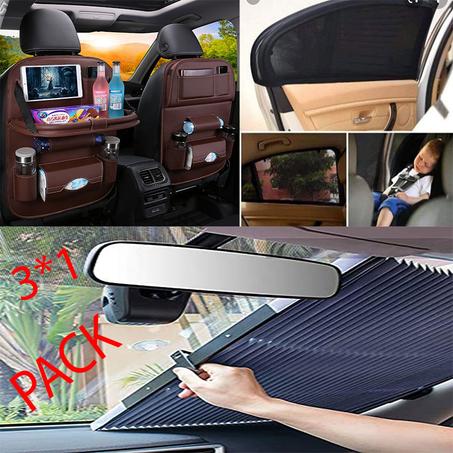 طقم من مستلزمات السيارة لسفر عائلي مريح