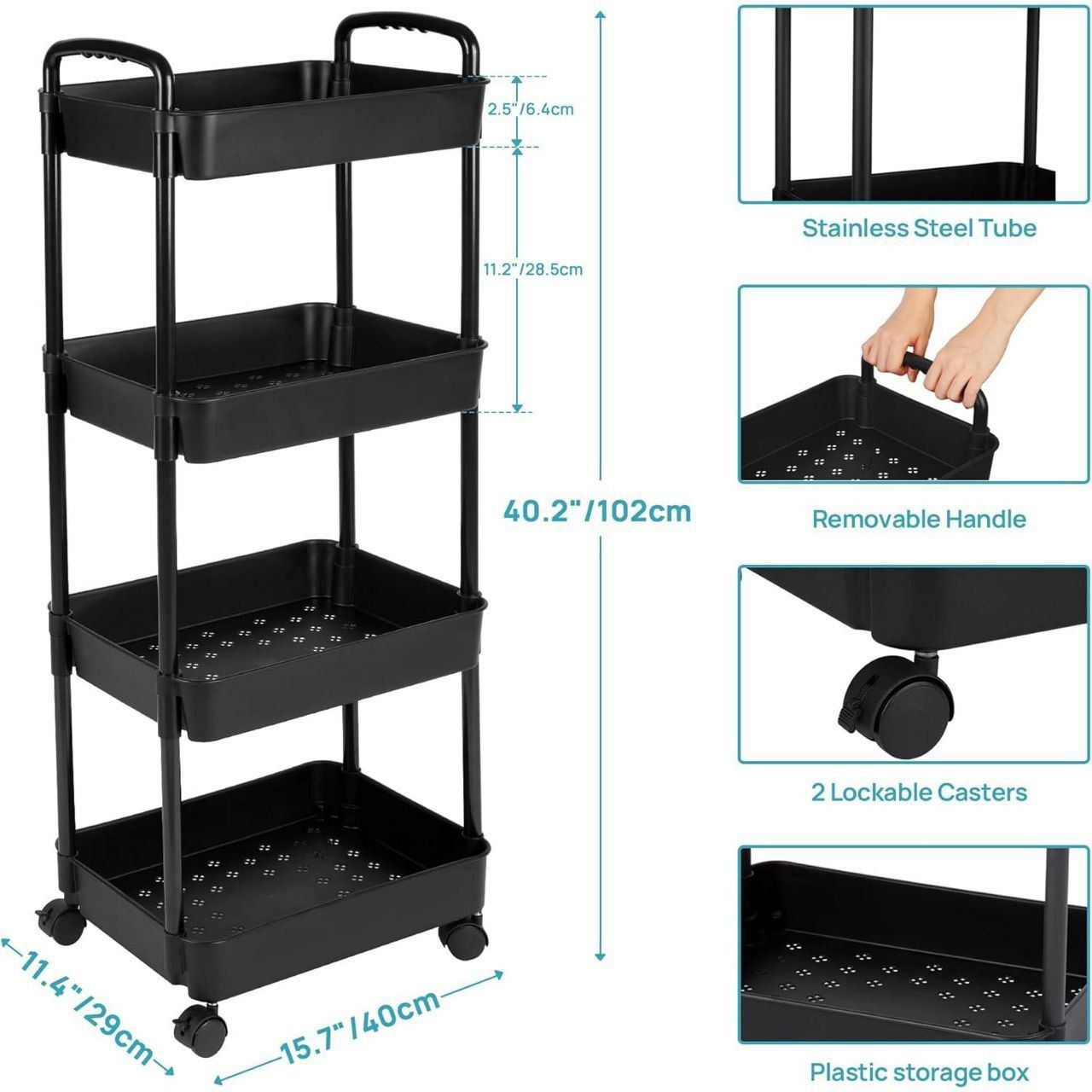 Chariot de Rangement Cuisine Multifonction avec Roues – Meuble Pratique et Mobile