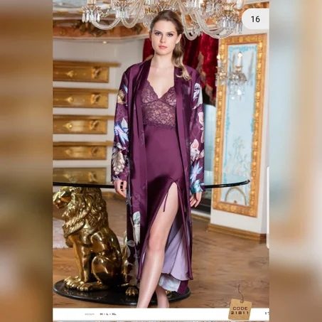 21811 لانجري 3 قطع من الساتان الناعم