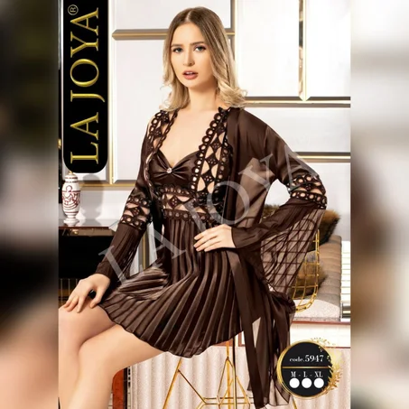 5947 لانجري 3 قطع من الساتان الناعم