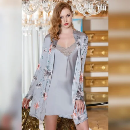 21821 لانجري 3 قطع من الساتان الناعم