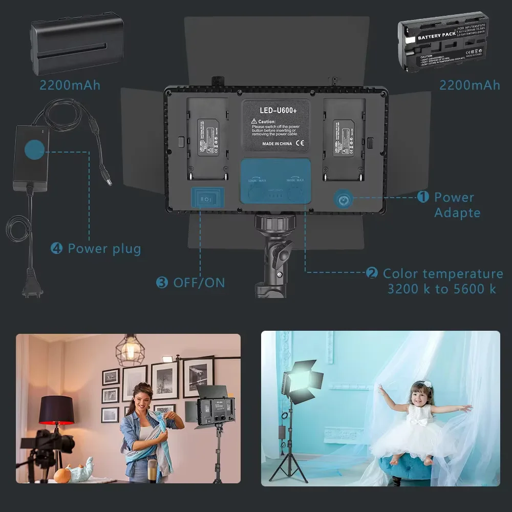 Kit Lumière LED Professionnel – Pro LED 800 avec Trépied