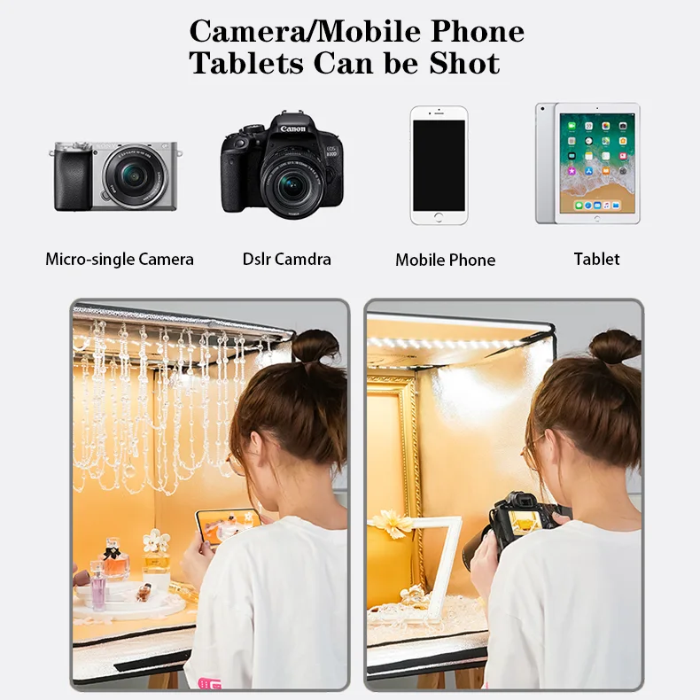 Boîte Studio LED Pliable 40 cm – Éclairage Professionnel pour Photos et Vidéos