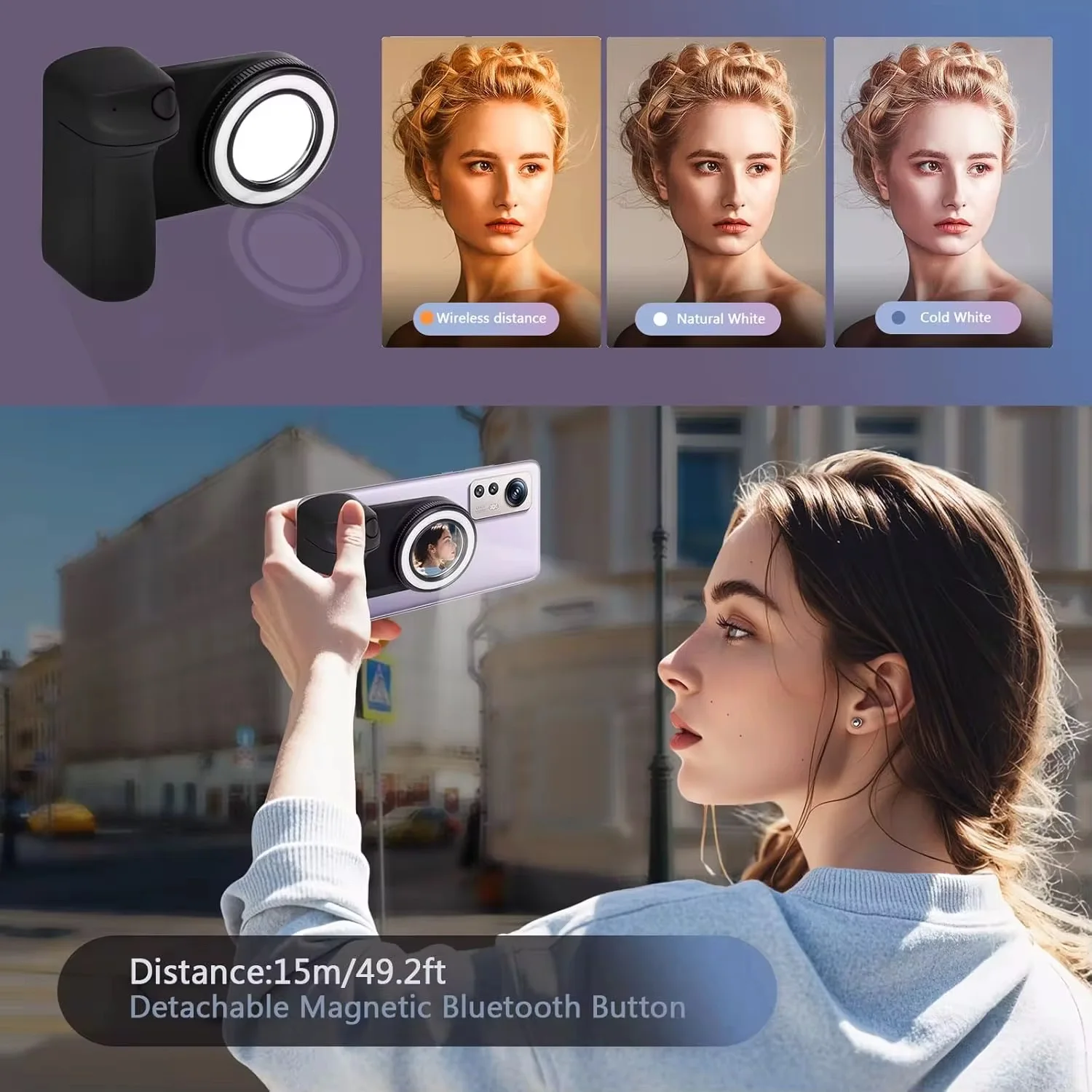 📸 FunShot Magnetic Grip 2 – Selfie Light & Stabilisateur Magnétique