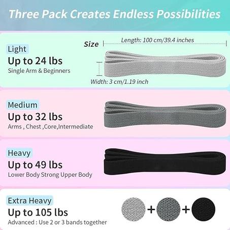 طقم احزمة مقاومة دائرية مطاطية ومضادة للانزلاق للارجل والارداف