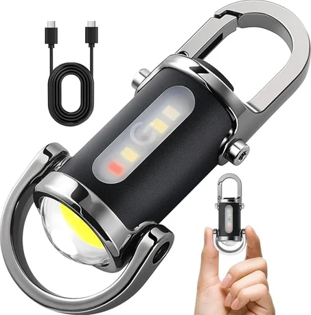 🔦✨ مصباح يدوي صغير فائق السطوع  💡 مقاوم للماء 💧 مع باور بانك 🔋