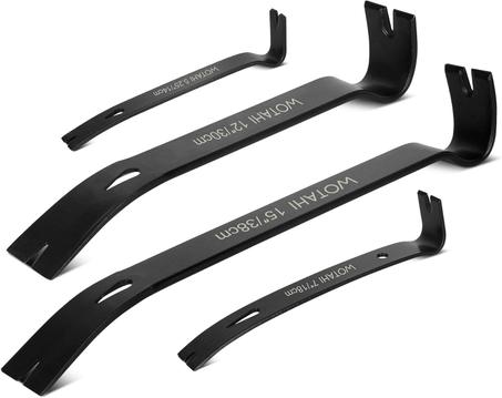 Juego de 4 barras planas de palanca, 15, 12, 7, 5.25 pulgadas, extractor de uñas resistente, barra de garra, barra de maravilla, barra de palanca, mini barra de palanca,