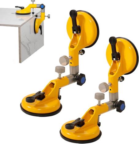 Fijador profesional de costuras de granito ajustable de 90-270° | Herramienta de unión y nivelación de encimera para cocina, baño, abrazaderas de ventosa de alta resistencia para granito, már