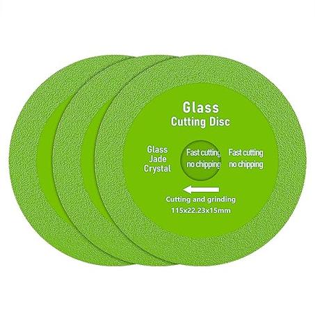 LOZLIN - 3 ruedas de corte de diamante de 4.5 pulgadas para vidrio, azulejos, mármol, cuchillas de amoladora angular ultrafinas de 4.528 in, discos de alta velocidad para cerámica, hojas de s