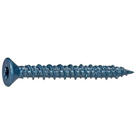 Tornillos de mampostería TorqueMaster Blue Ruspert Star Drive de 1/4" x 1-3/4", 100 piezas, tornillos de hormigón, resistencia a la corrosión, instalación de acabado empotrado para interior y