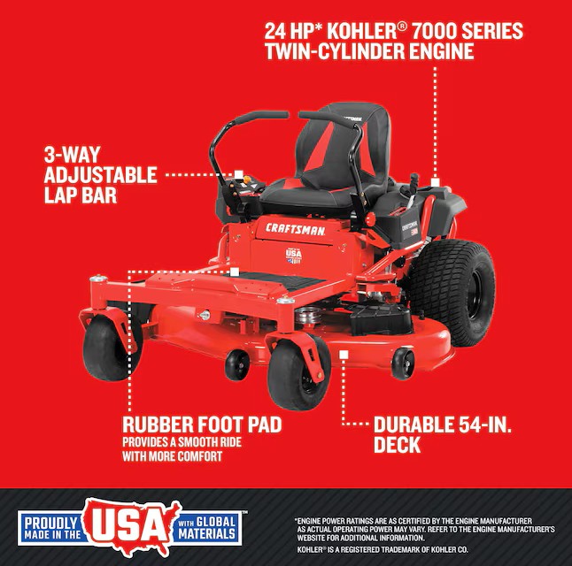 CRAFTSMAN Z5800 54-in 24 -HP V-twin Gas Zero-turn Riding Lawn Mower