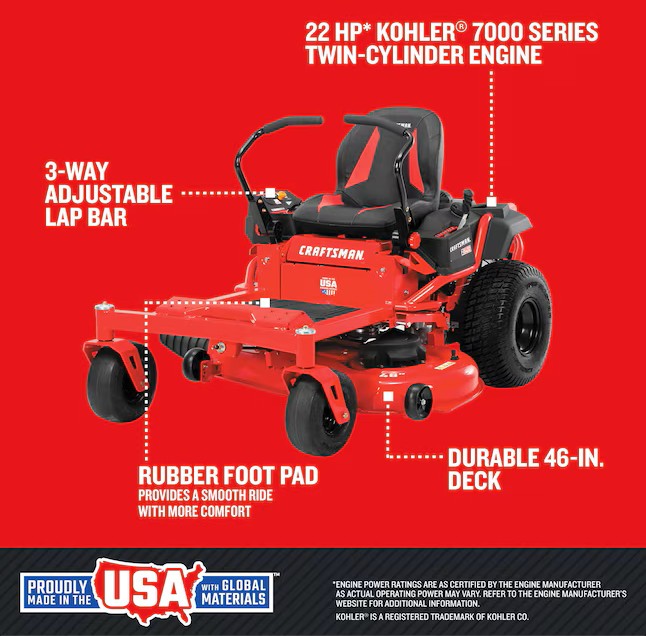 CRAFTSMAN Z5400 46-in 22 -HP V-twin Gas Zero-turn Riding Lawn Mower