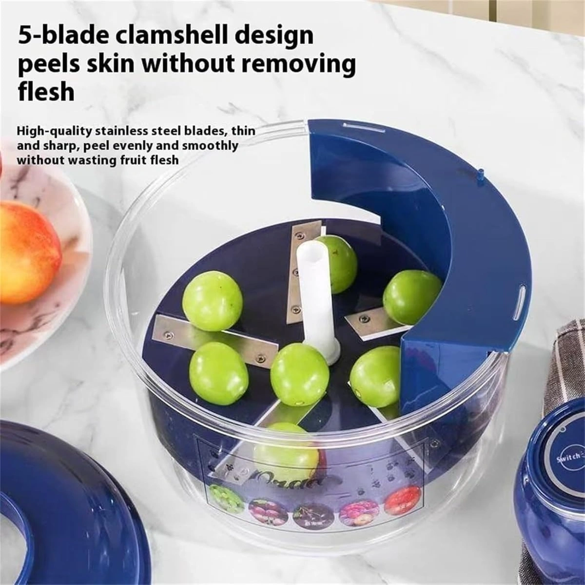 Automatic Garlic & Fruit Peeler Machine – Rechargeable Electric Skin Remover for Garlic, Grapes, Tomatoes, and Cherries