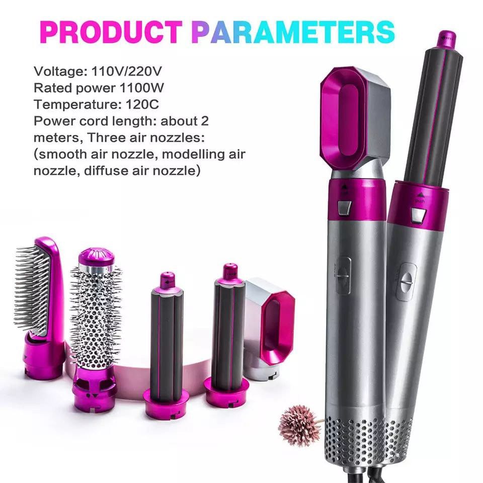 أداة تصفيف وتجفيف الشعر 5 في 1