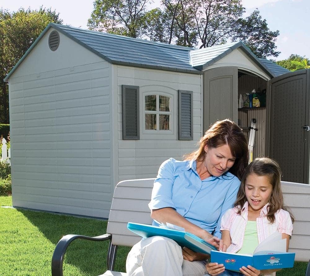 Lifetime 6446 Outdoor Storage Shed, 8 x 15 Foot, Desert Sand