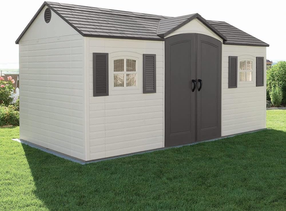 Lifetime 6446 Outdoor Storage Shed, 8 x 15 Foot, Desert Sand