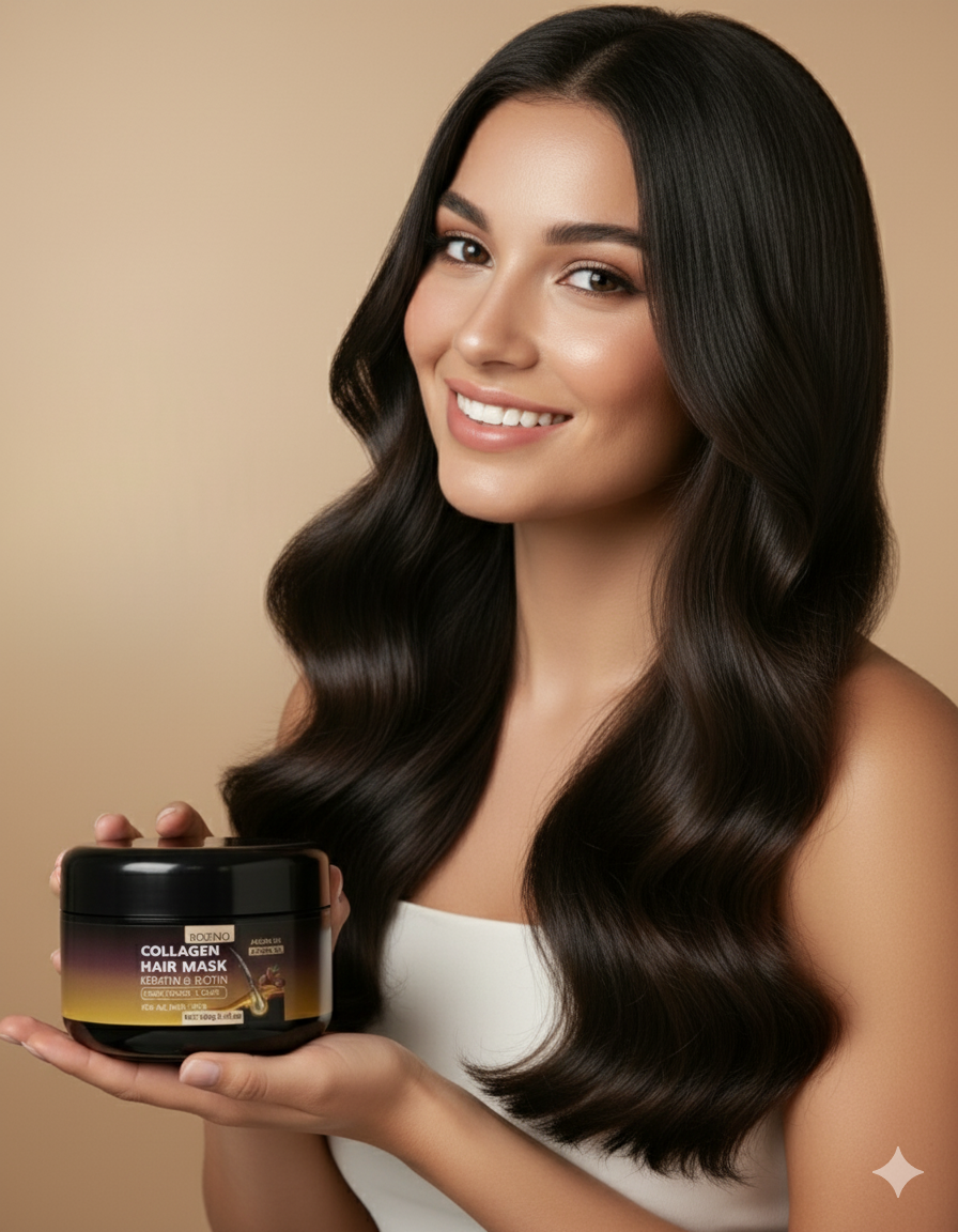 ROZINO قناع للشعر بالكيراتين والبيوتين (زيت الأرغان والجوجوبا)