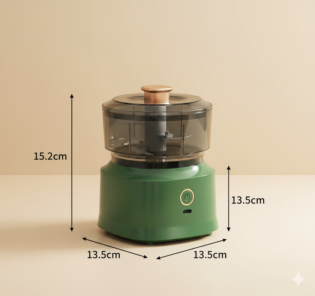 مفرمة متعددة الاستعمالات أوتوماتيكية، صغيرة للمطبخ بسعة 350 مل، شحن USB