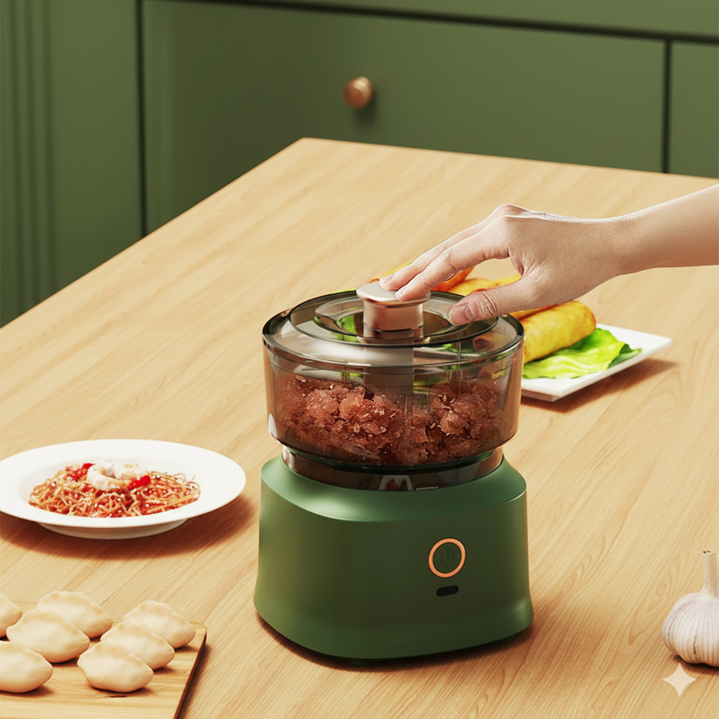 مفرمة متعددة الاستعمالات أوتوماتيكية، صغيرة للمطبخ بسعة 350 مل، شحن USB