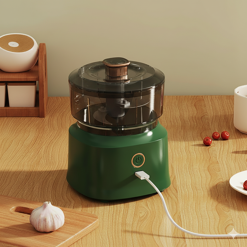 مفرمة متعددة الاستعمالات أوتوماتيكية، صغيرة للمطبخ بسعة 350 مل، شحن USB