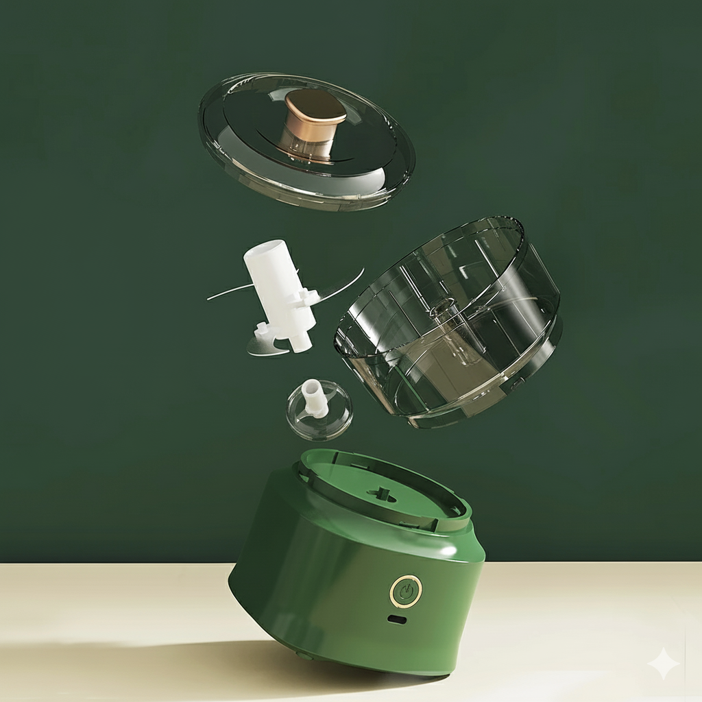 مفرمة متعددة الاستعمالات أوتوماتيكية، صغيرة للمطبخ بسعة 350 مل، شحن USB