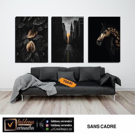 (black)  les 3 tableaux moderne