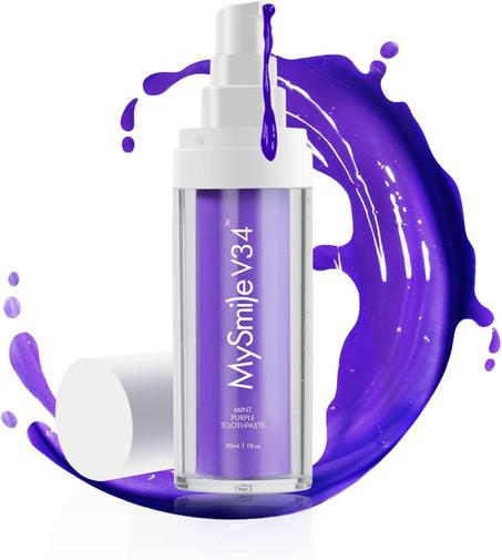 ماي سمايل معجون اسنان لتبييض الاسنان - مصحح اللون الارجواني - ازالة البقع - معزز تبييض الاسنان - يحسن صحة اللثة ونفس منعش