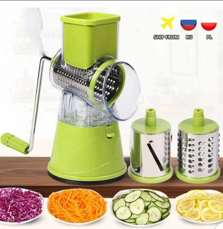 مبشرة الجزر قطاعة البطاطس تهرس الثوم تحتوي على 3 شفرات