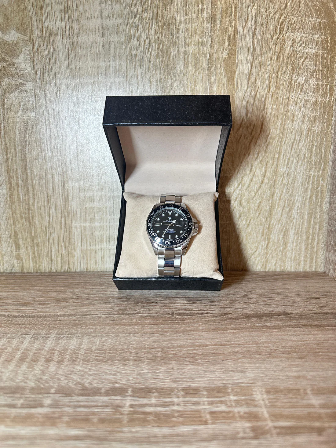 ROLEX SPRITE GRIS TABLEAU NOIR BOITE SIMPLE