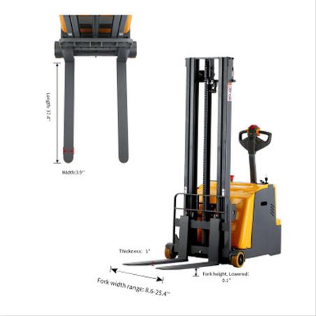 Counterbalanced Electric Stacker| 2200 lb| 118" Lifting| Apollo Forklift A-3040 - Apolloliftus