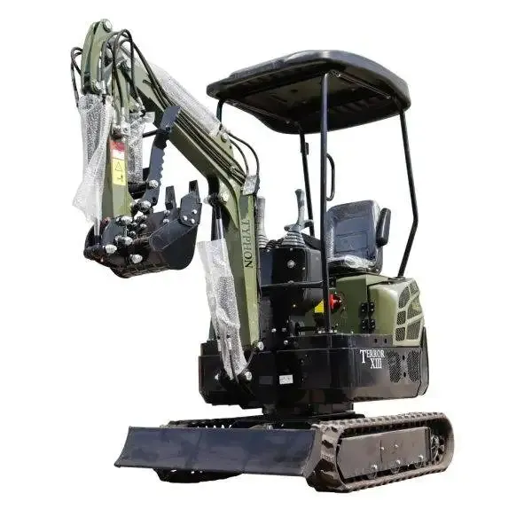TYPHON TERROR XIII Mini Excavator – 1.3 Ton Trench Digger with Canopy, Hydraulic Thumb Clip, 13.5hp B&amp;S Engine USA - TYPHON