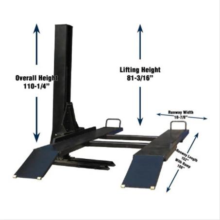 Tuxedo SP-6K-SS 6,000 lb Single Post Storage Lift - Tuxedo