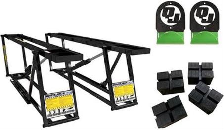 QuickJack Bundle - 5000TLX Portable Car Lift, Extended Length, Includes Wall Hangers &amp; Pinch-Weld Blocks, 5,000-lbs. Capacity, 110V Power Unit, Car Lift for Garage or Shop - Quickjack