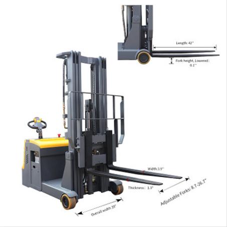 Counterbalanced Electric Stacker| 3300 lb| 118" Lifting Height| Apollo Forklift A-3048 - Apolloliftus
