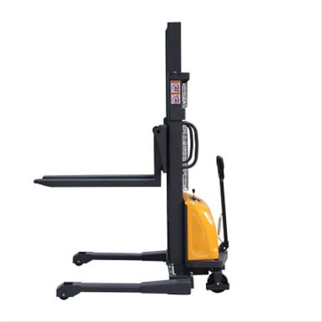 Semi-Electric Straddle Stacker| 3300 lb| 98" Lifting Height| Adjustable Forks| Apollo Forklift A-3011 - Apolloliftus