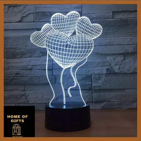 Lampe LED 3D en acrylique  : Thème romantique
