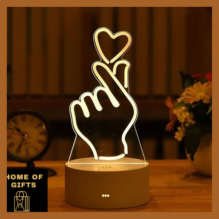 Lampe LED 3D en acrylique  : Thème romantique