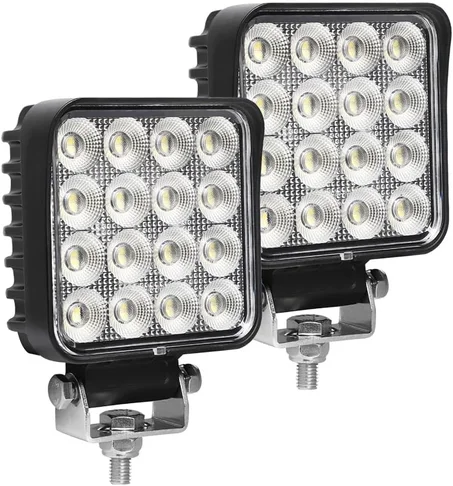 Exzeit 128W Luces de trabajo para equipos LED, luces para camiones, tractores, dirección asistida, equipos de maniobra, 12800 lúmenes, reflector LED para excavadora, niveladora, oruga, cargad
